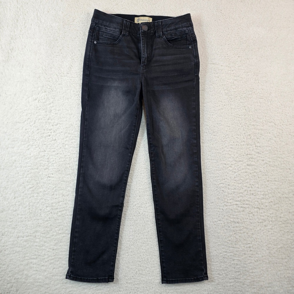Democracy Ab Technology Straight Leg Jeans Womens 6 Black Faded BN2363KFD4